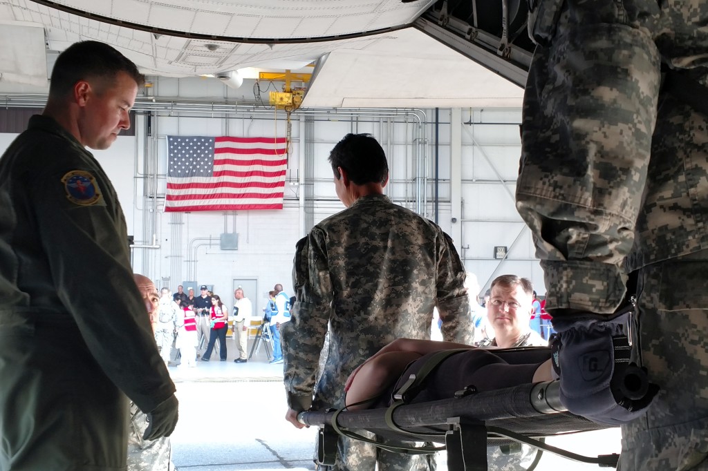 GSDF Soldiers work with other local, state, and federal partners during a multiagency training exercise at Dobbins Air Reserve Base in Marietta on Sept. 17, 2016. (Georgia State Defense Force photo by Pvt. Alsdorf)